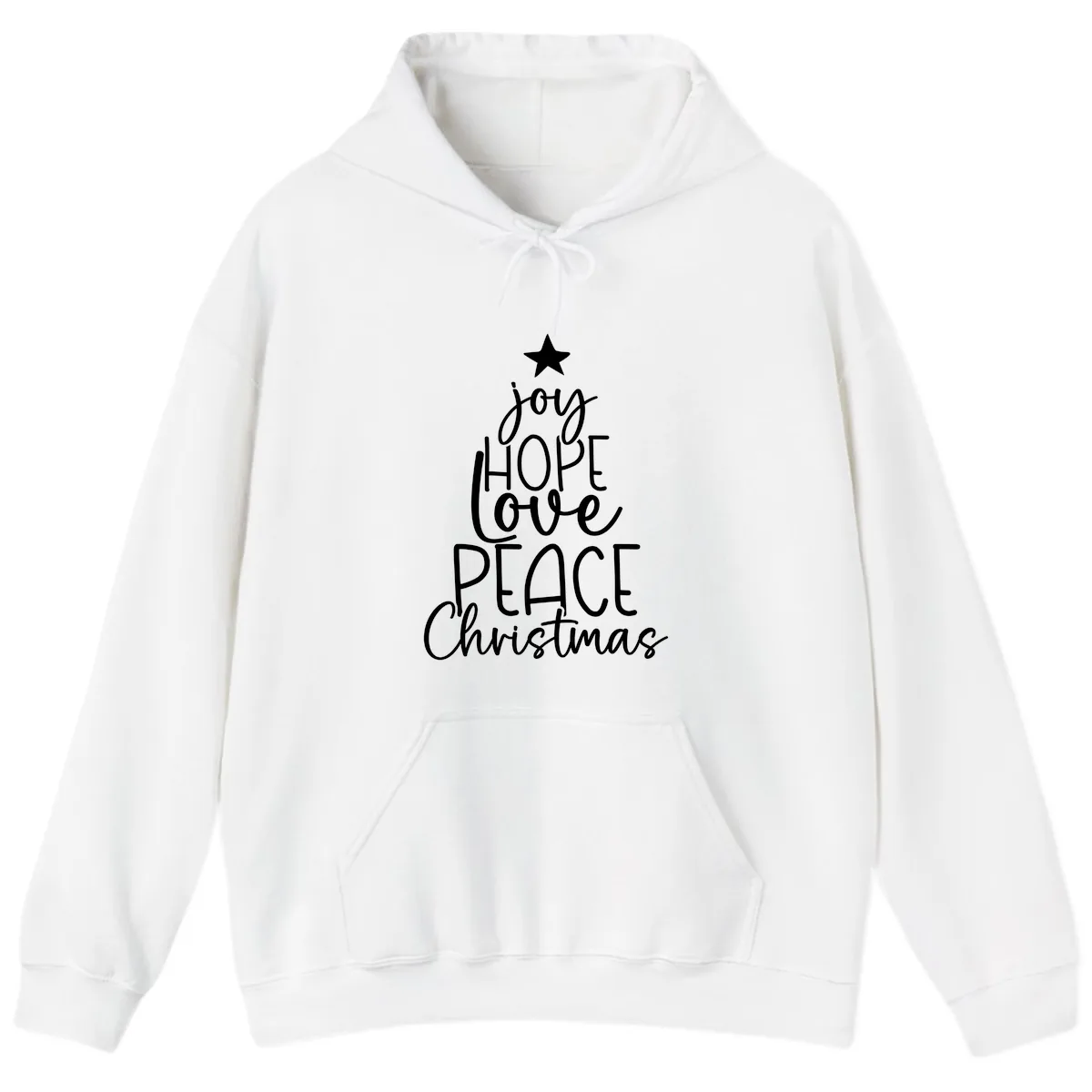 Christmas Tree Of Hope And Joy Hoodie in White