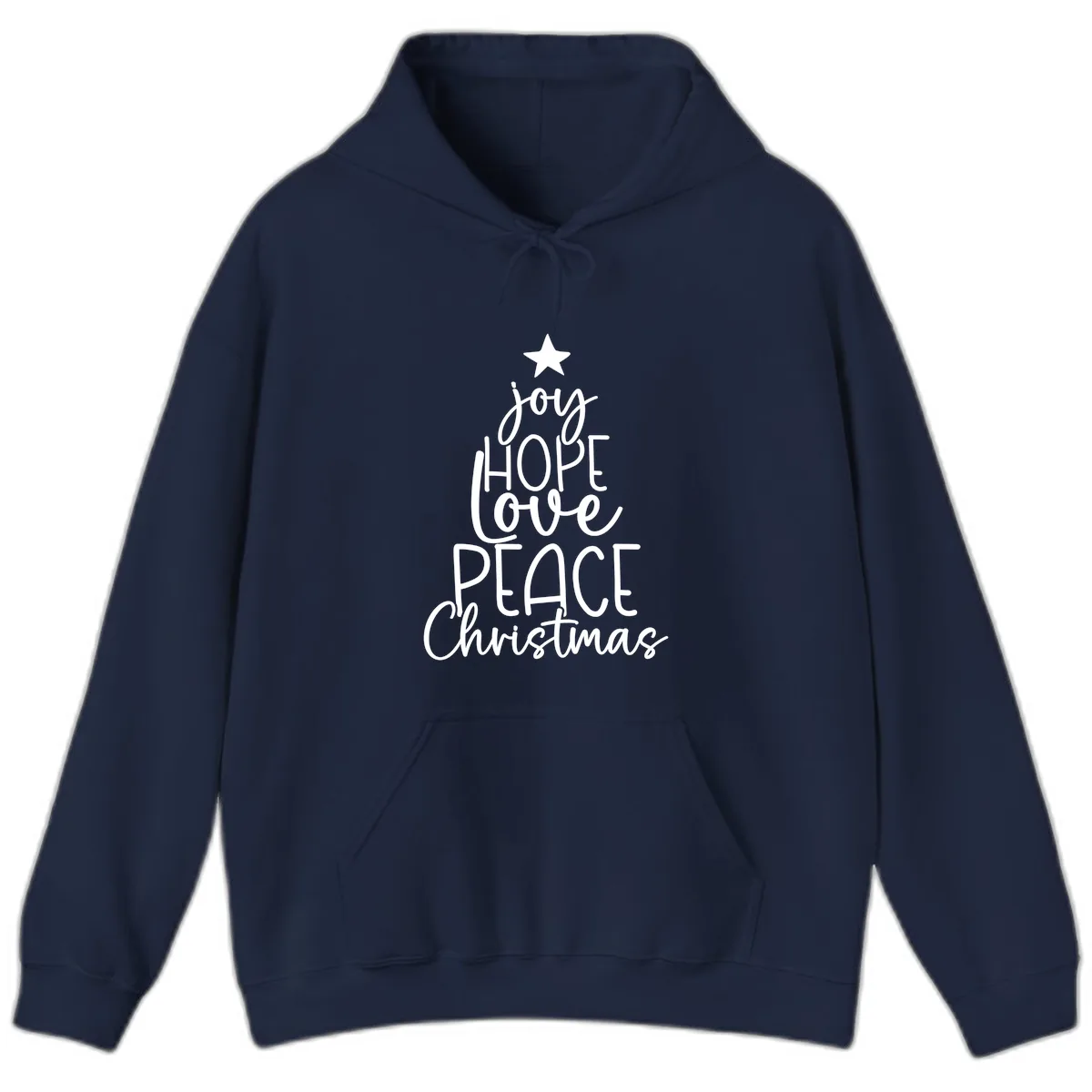 Christmas Tree Of Hope And Joy Hoodie in Navy