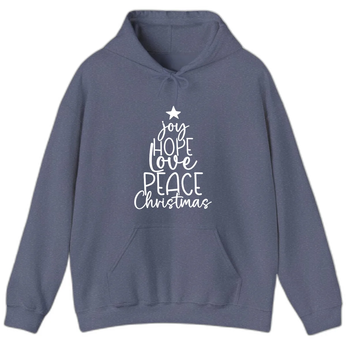 Christmas Tree Of Hope And Joy Hoodie in Heather Navy