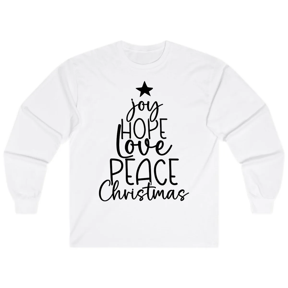 Christmas Tree Of Hope And Joy Long Sleeve in White