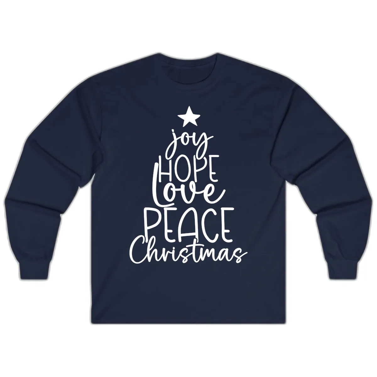 Christmas Tree Of Hope And Joy Long Sleeve in Navy
