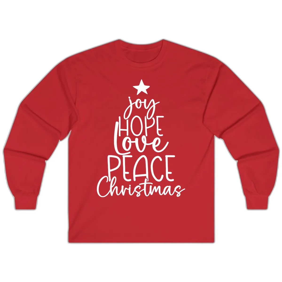 Christmas Tree Of Hope And Joy Long Sleeve in Red