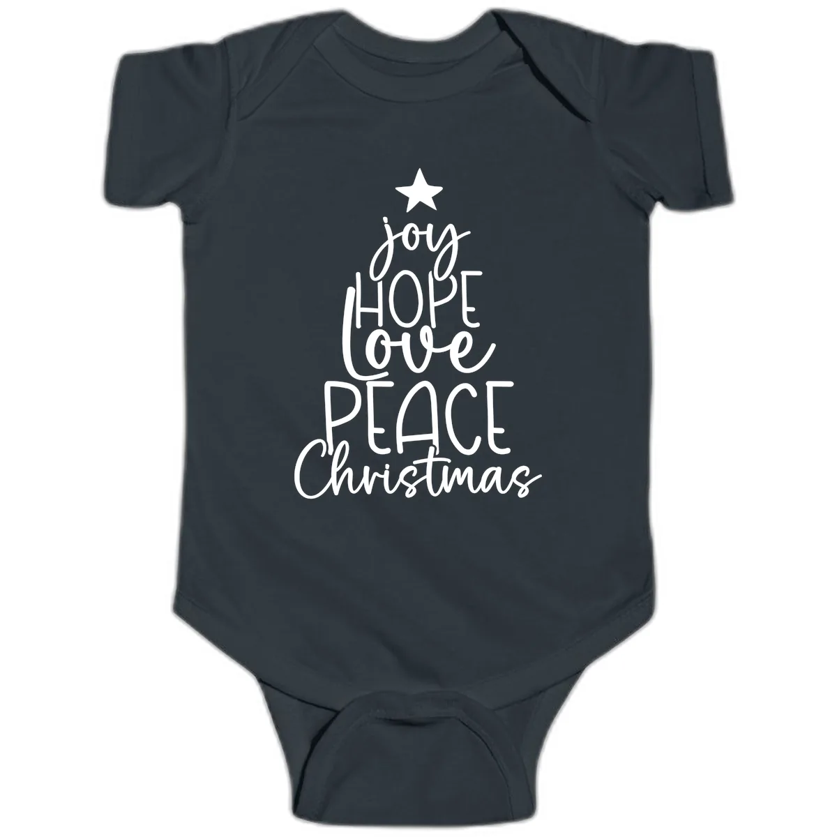 Christmas Tree Of Hope And Joy Baby Onesie in Black