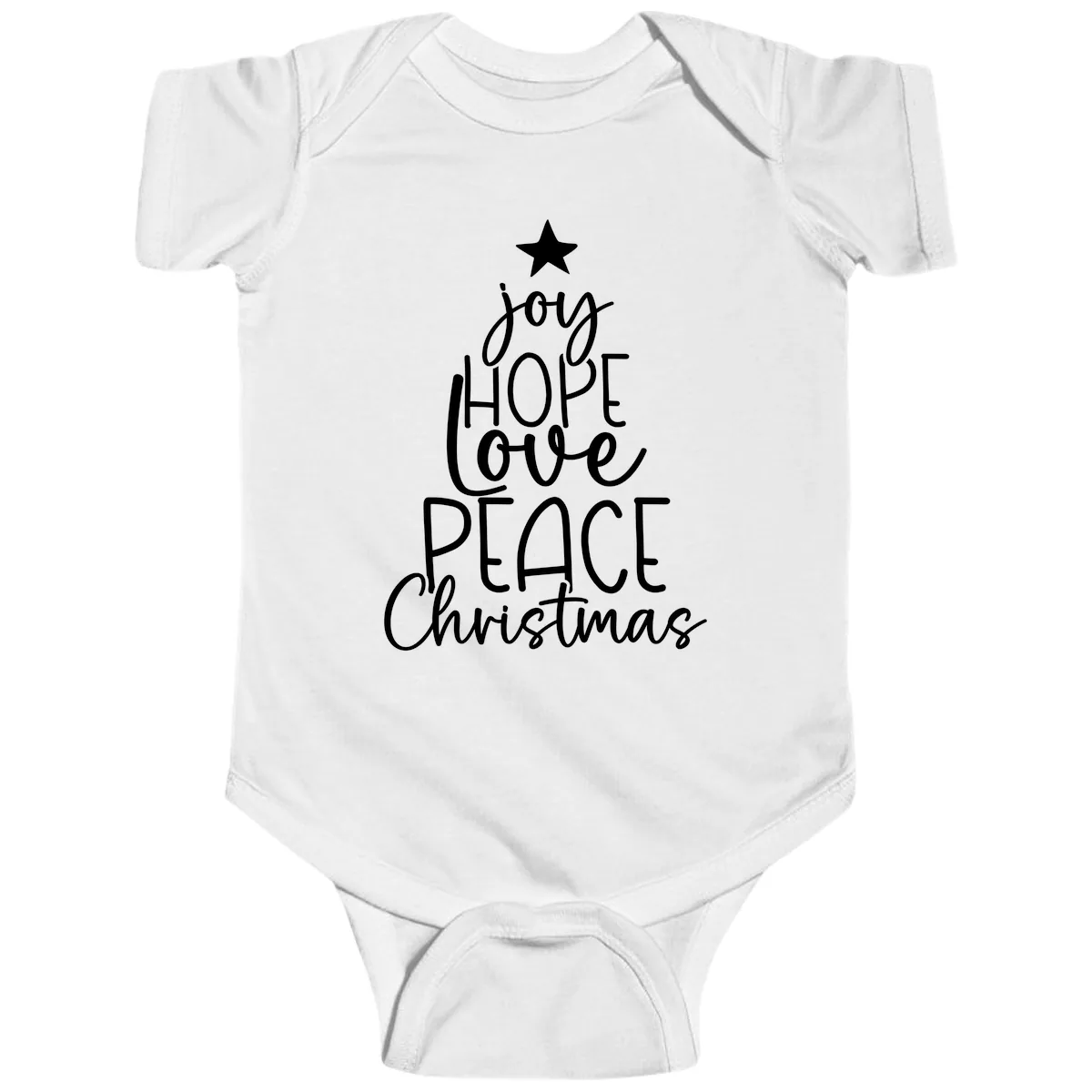 Christmas Tree Of Hope And Joy Baby Onesie in White
