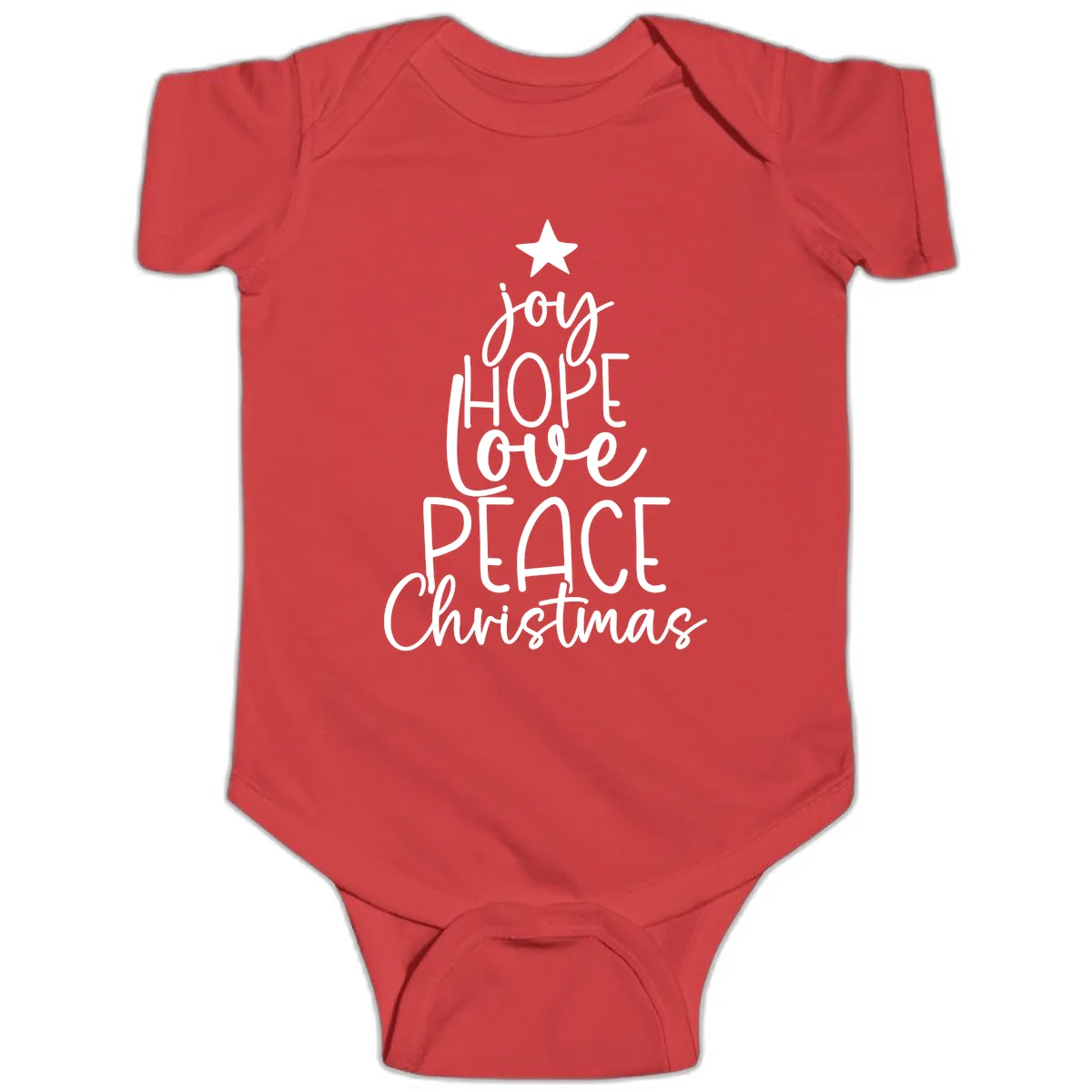 Christmas Tree Of Hope And Joy Baby Onesie in Red