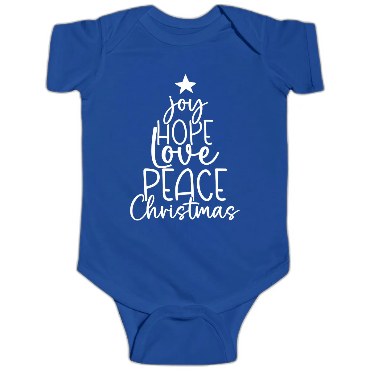 Christmas Tree Of Hope And Joy Baby Onesie in Royal