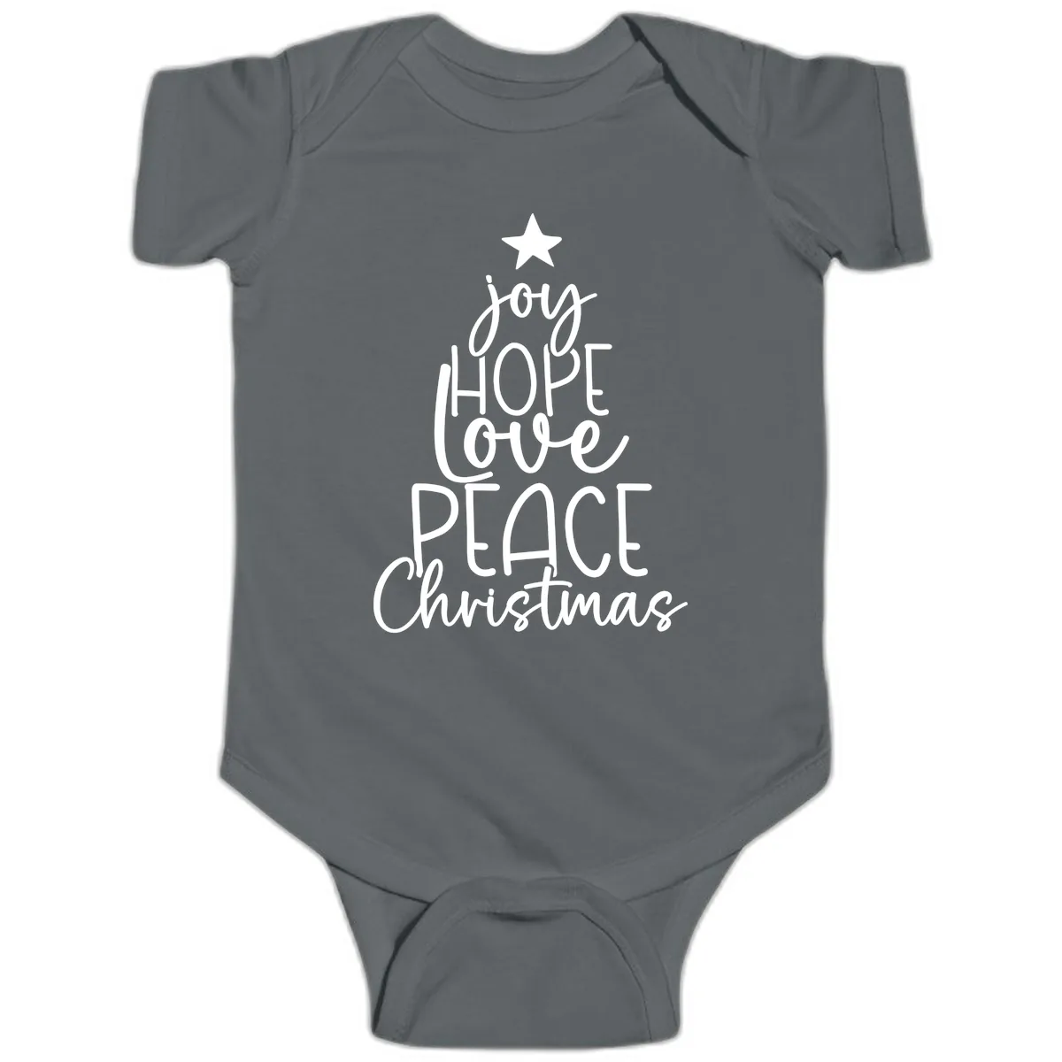 Christmas Tree Of Hope And Joy Baby Onesie in Charcoal