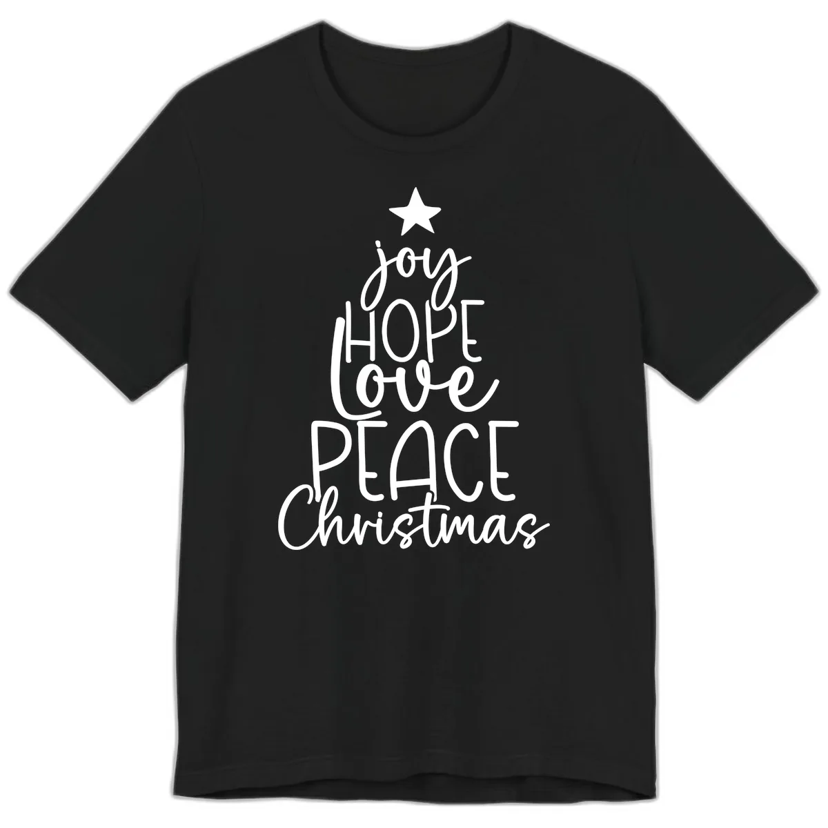 Christmas Tree Of Hope And Joy Premium T-Shirt in Black