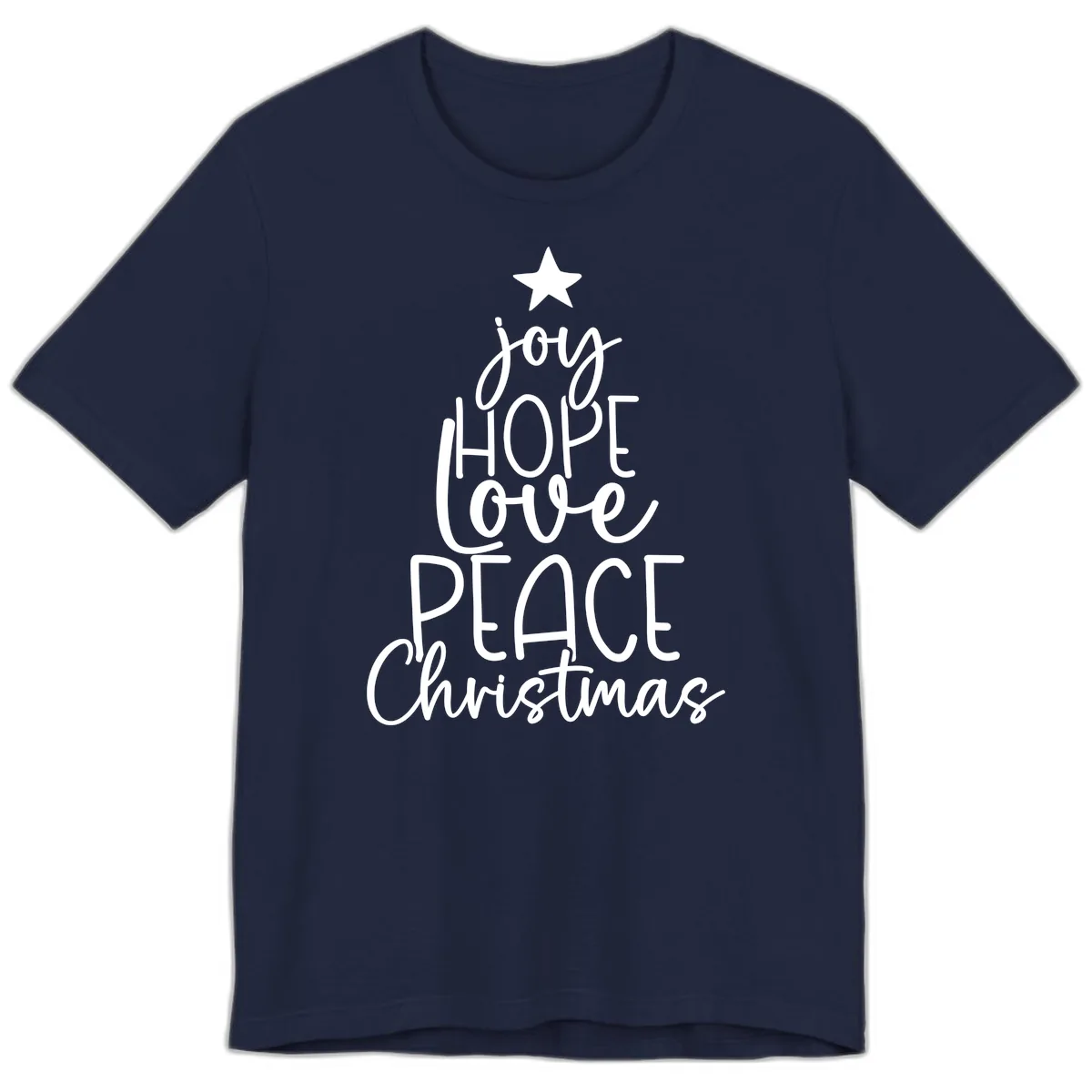 Christmas Tree Of Hope And Joy Premium T-Shirt in Navy