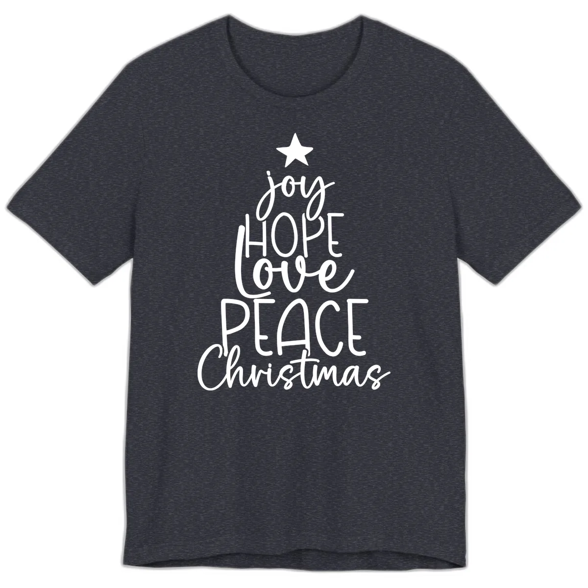 Christmas Tree Of Hope And Joy Premium T-Shirt in Heather Navy