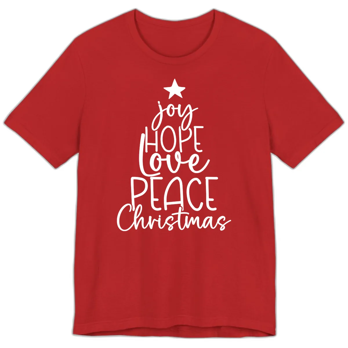 Christmas Tree Of Hope And Joy Premium T-Shirt in Red