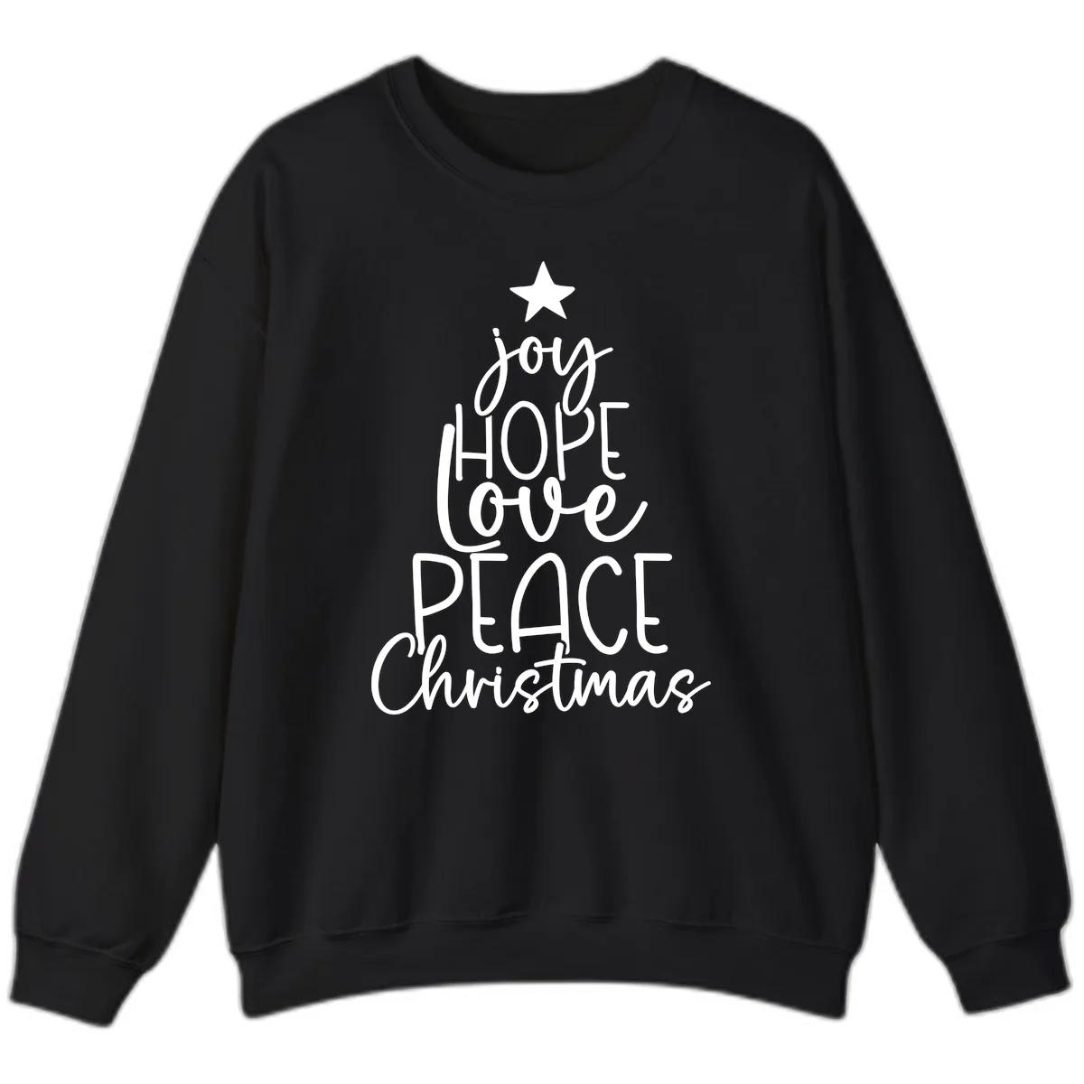 Christmas Tree Of Hope And Joy Sweatshirt in Black