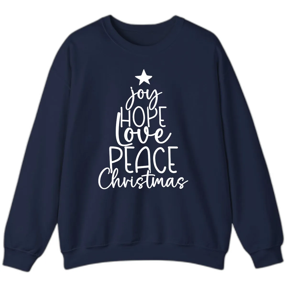 Christmas Tree Of Hope And Joy Sweatshirt in Navy