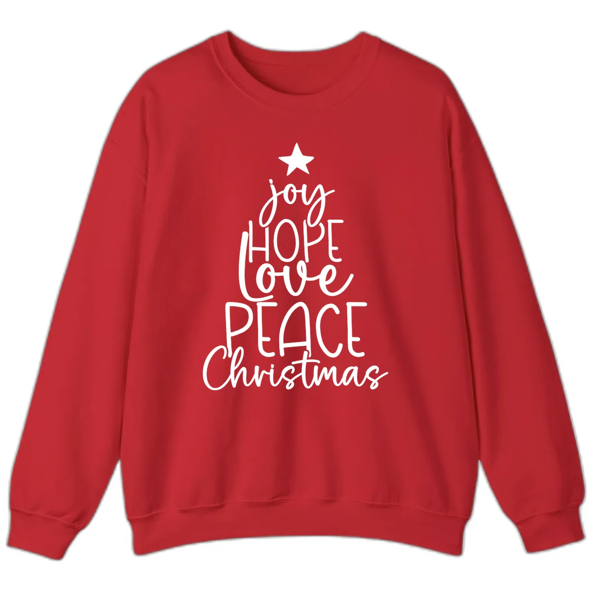 Christmas Tree Of Hope And Joy Sweatshirt in Red