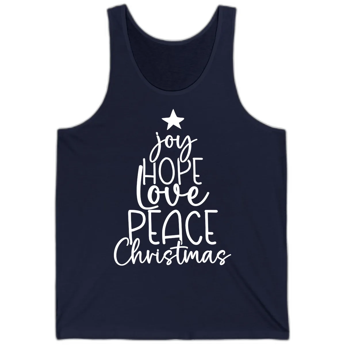 Christmas Tree Of Hope And Joy Tank in Navy