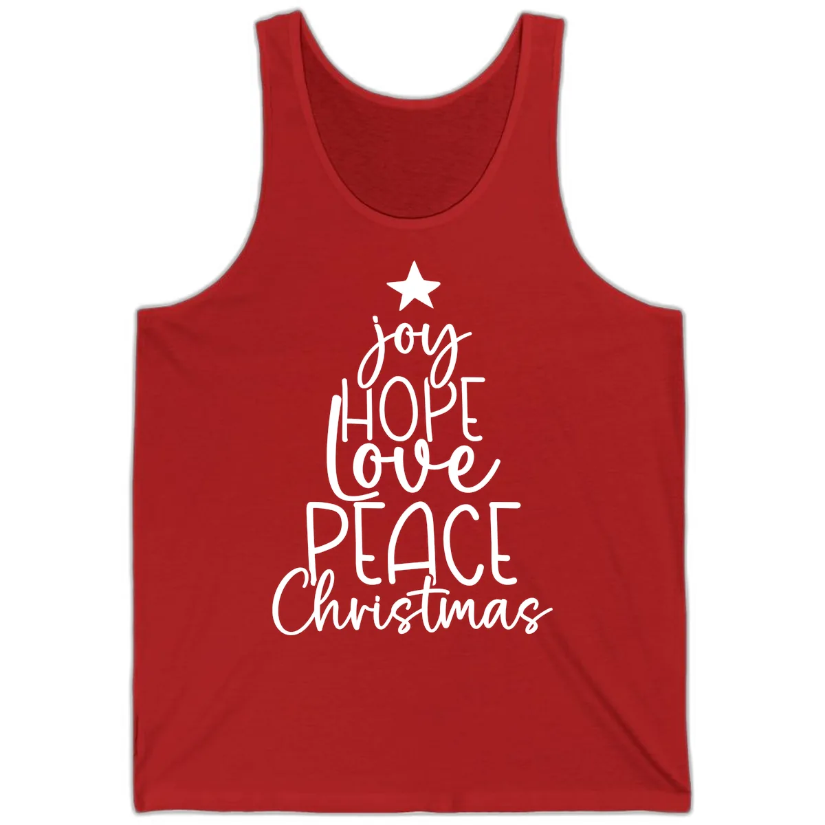Christmas Tree Of Hope And Joy Tank in Red