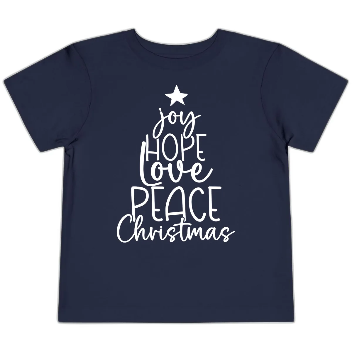 Christmas Tree Of Hope And Joy Toddler T-Shirt in Navy