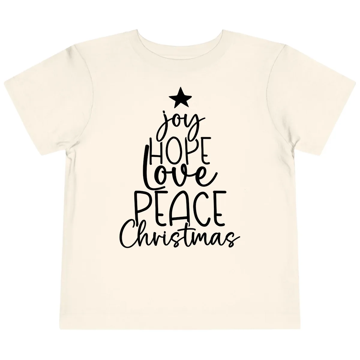 Christmas Tree Of Hope And Joy Toddler T-Shirt in Natural