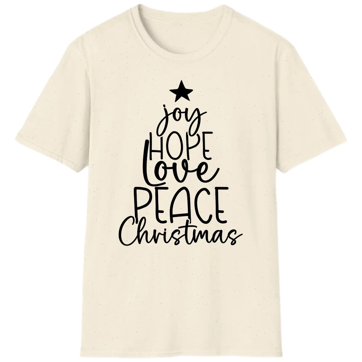 Christmas Tree Of Hope And Joy T-Shirt in Natural
