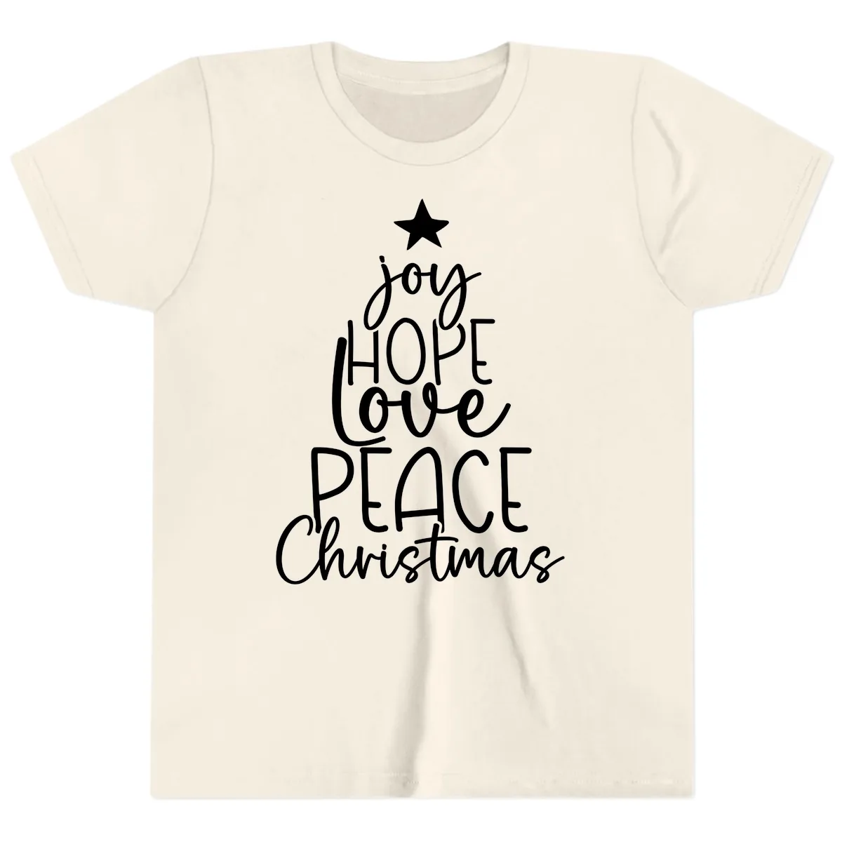 Christmas Tree Of Hope And Joy Youth T-Shirt in Natural