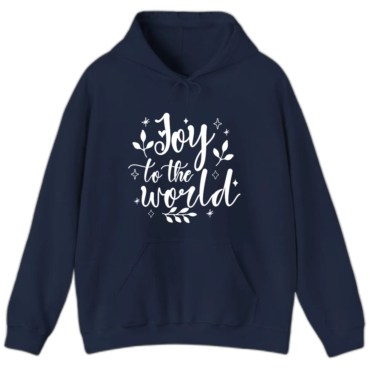 Joy To The World Christmas Lettering Hoodie in Navy