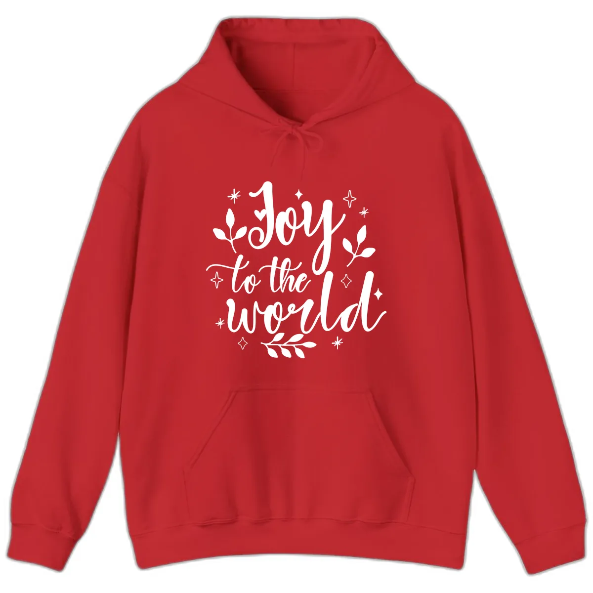 Joy To The World Christmas Lettering Hoodie in Red