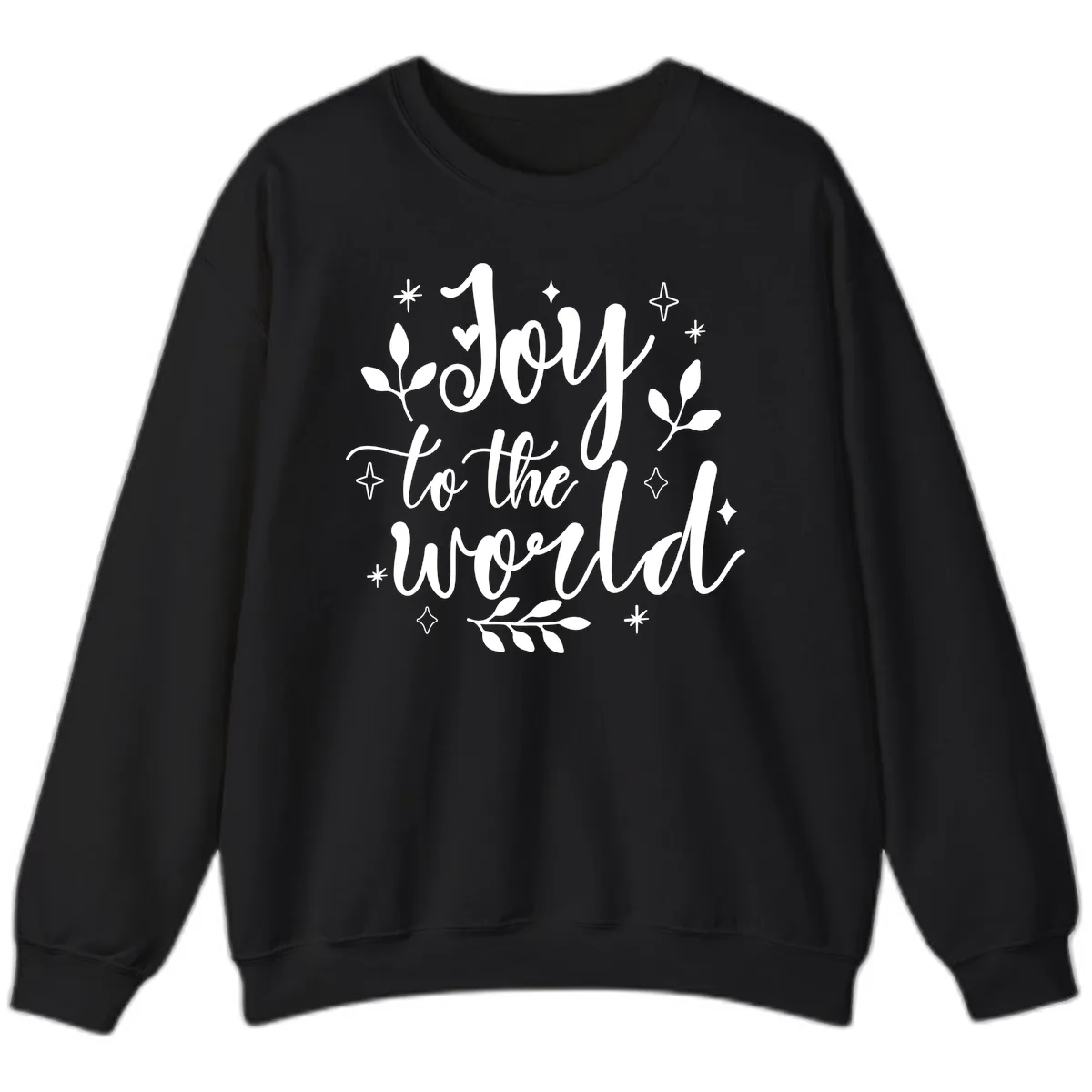 Joy To The World Christmas Lettering Sweatshirt in Black
