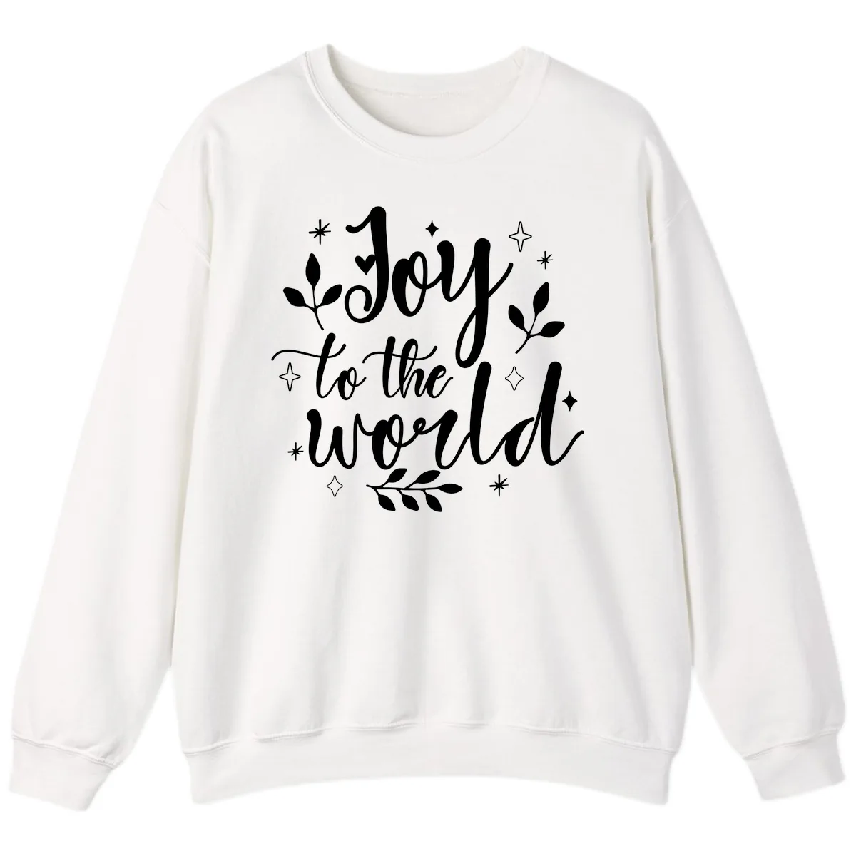 Joy To The World Christmas Lettering Sweatshirt in White