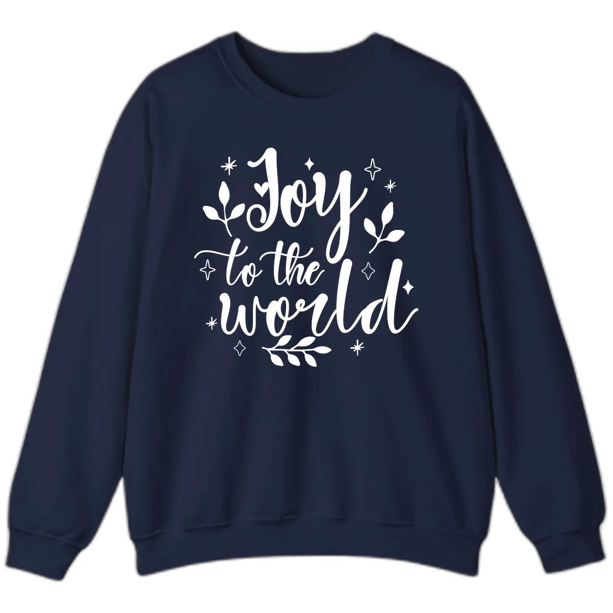 Joy To The World Christmas Lettering Sweatshirt in Navy