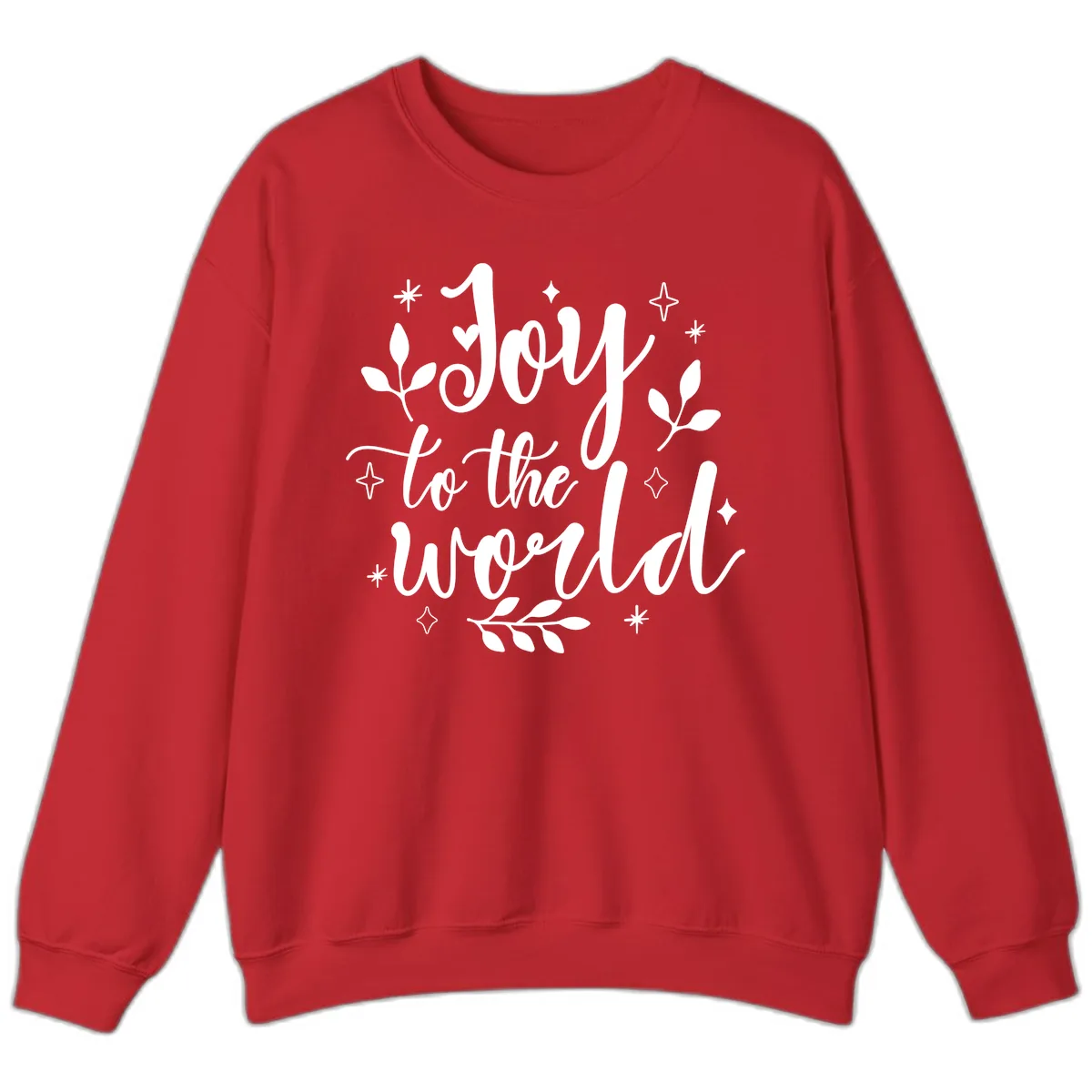 Joy To The World Christmas Lettering Sweatshirt in Red