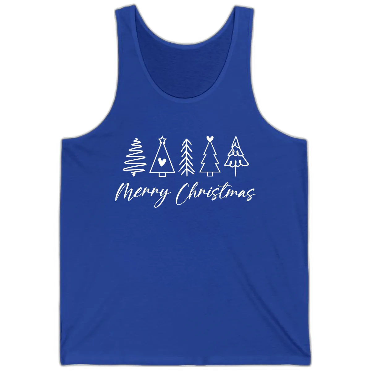 Christmas Trees and Script Text Tank in True Royal