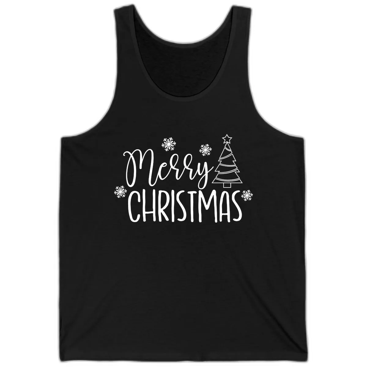Merry Christmas Script Tree Tank in Black