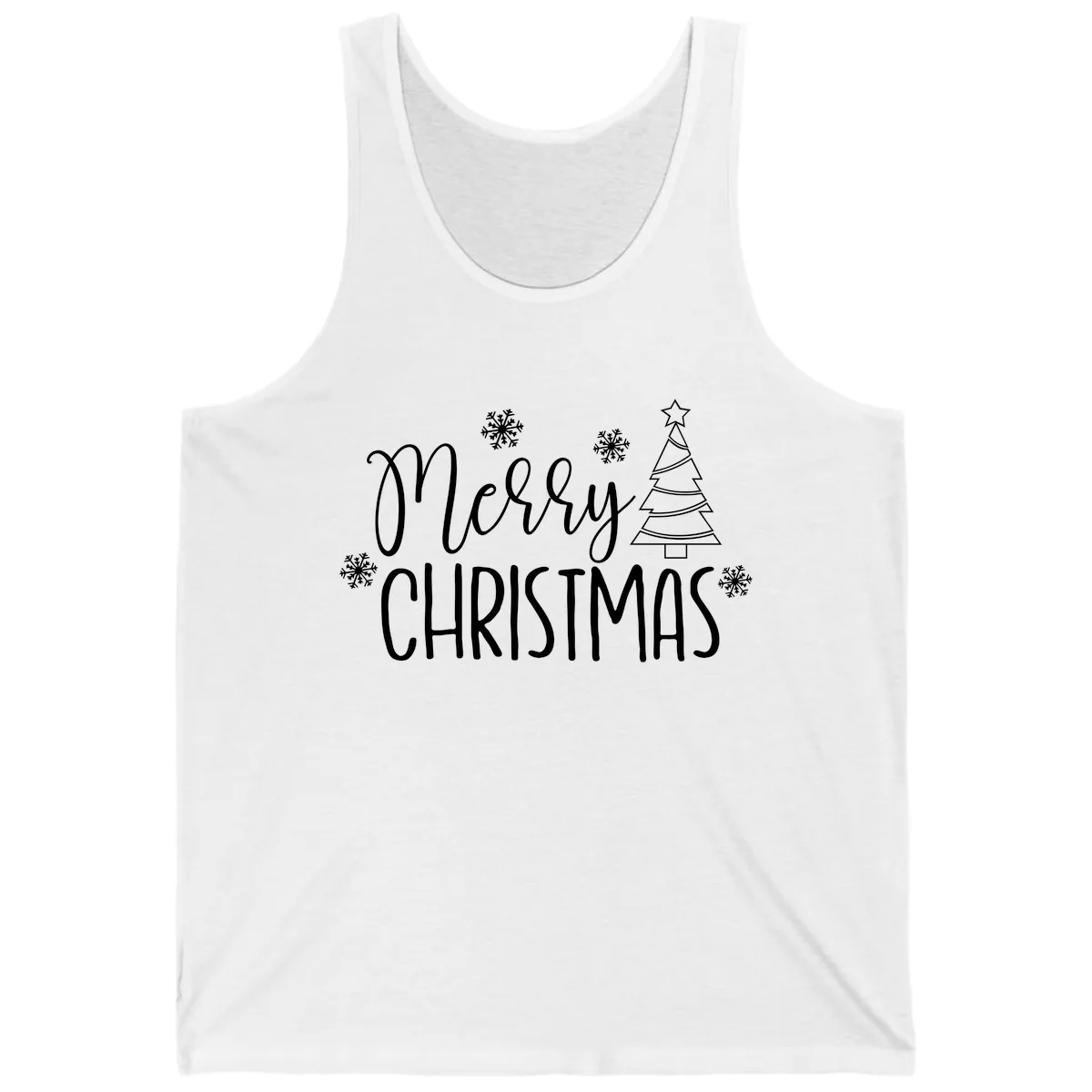 Merry Christmas Script Tree Tank in White