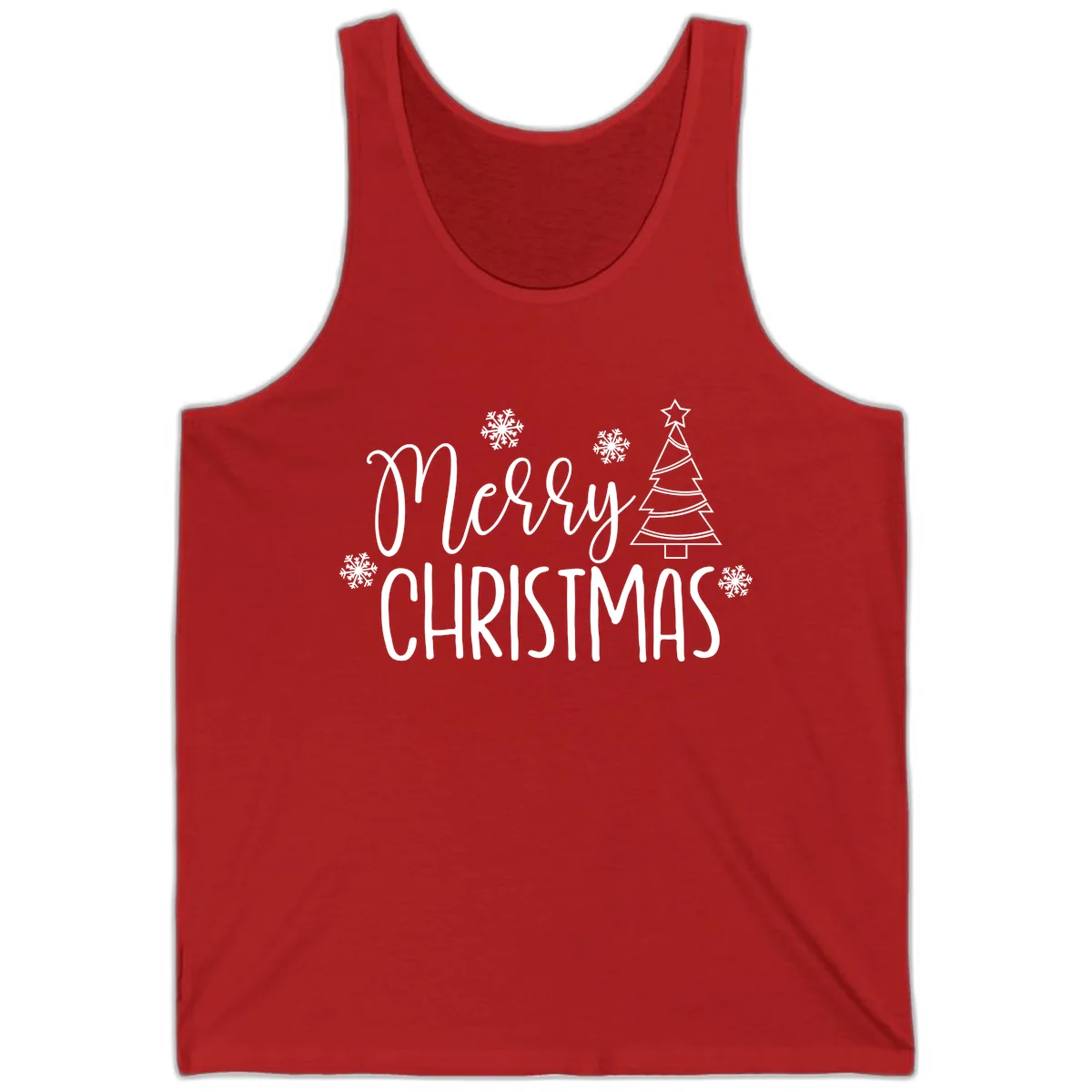 Merry Christmas Script Tree Tank in Red