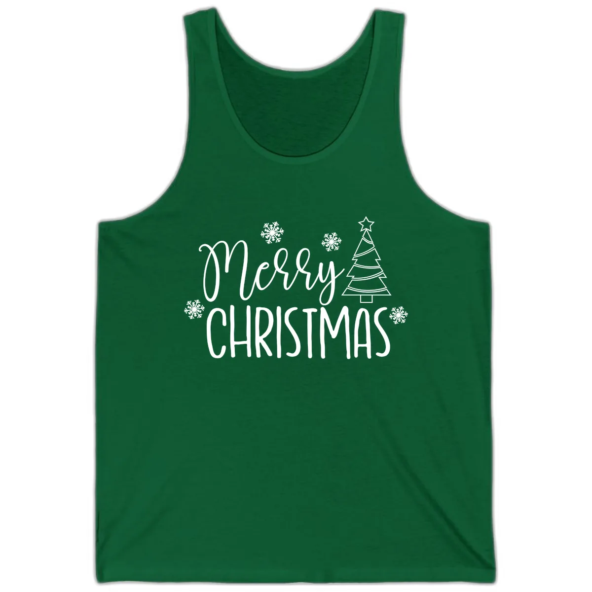 Merry Christmas Script Tree Tank in Kelly