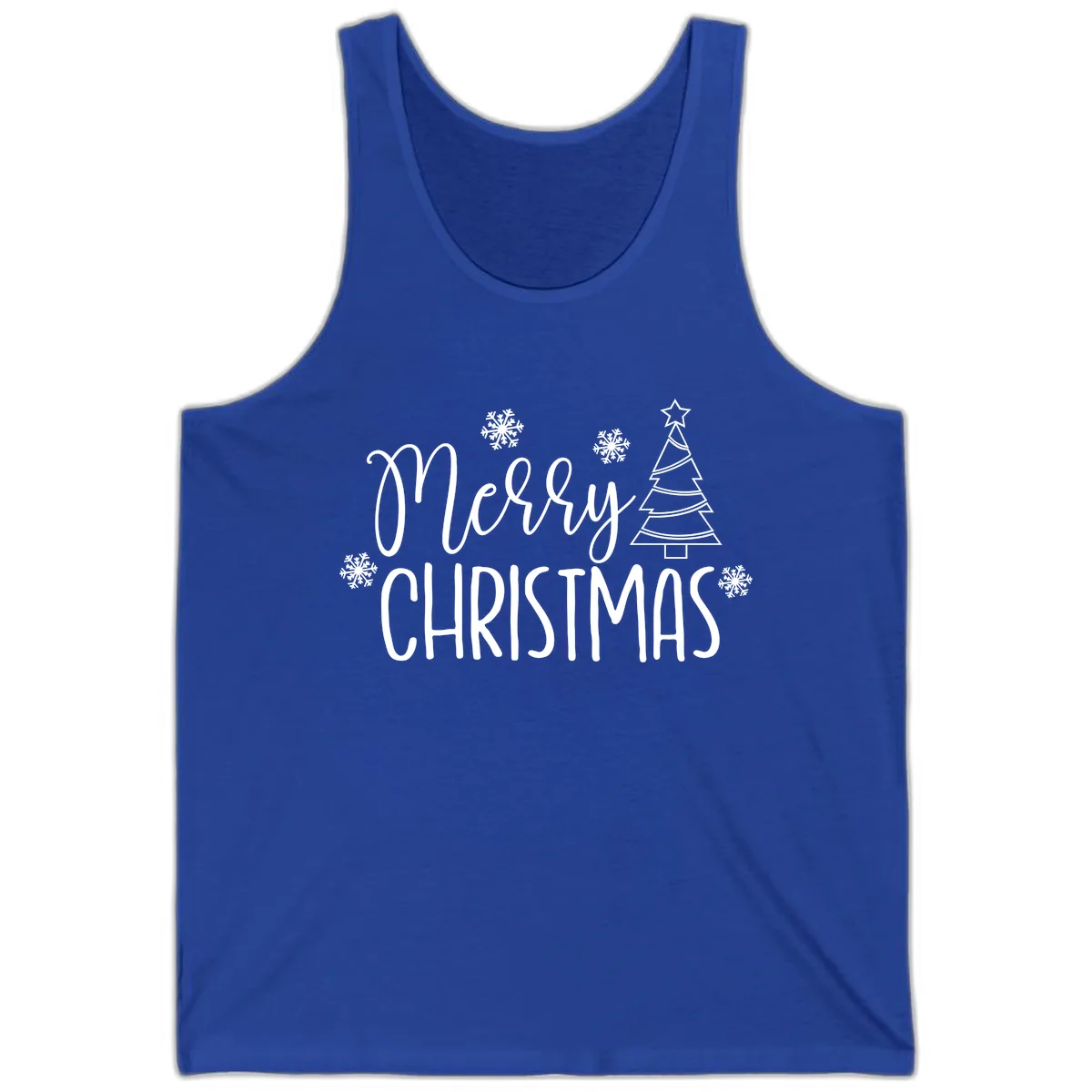 Merry Christmas Script Tree Tank in True Royal