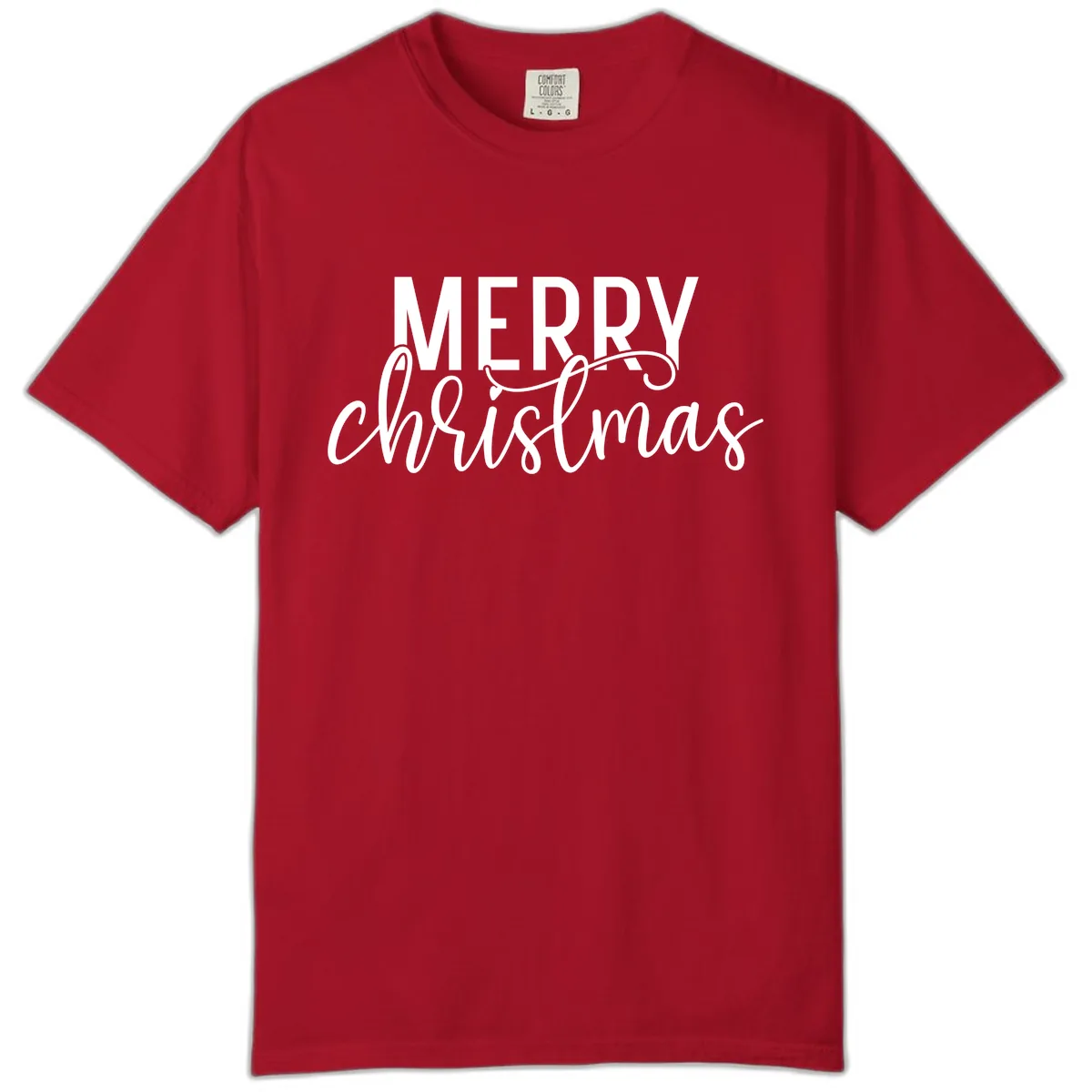 Merry Christmas Script Typography Comfort Color in Red