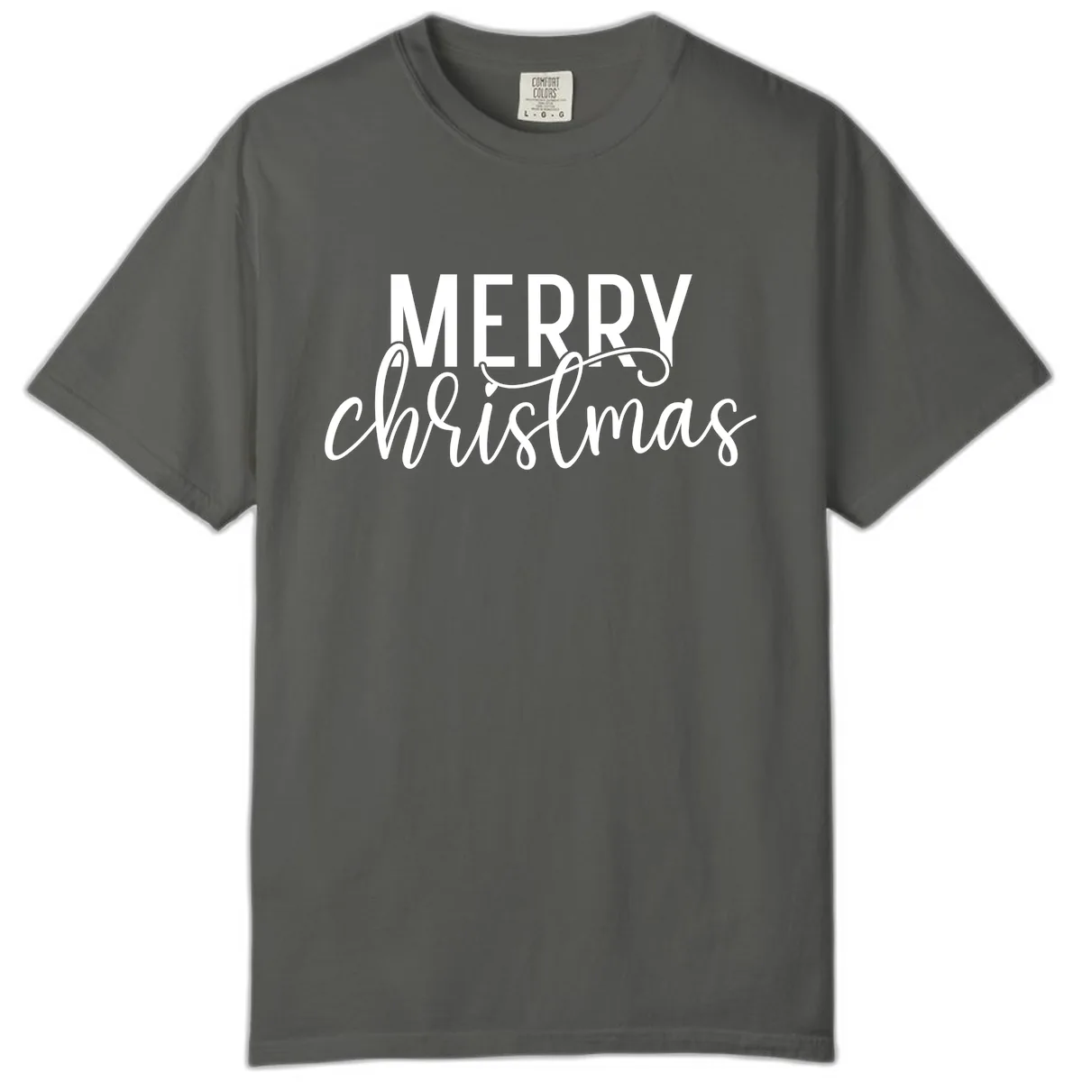 Merry Christmas Script Typography Comfort Color in Pepper