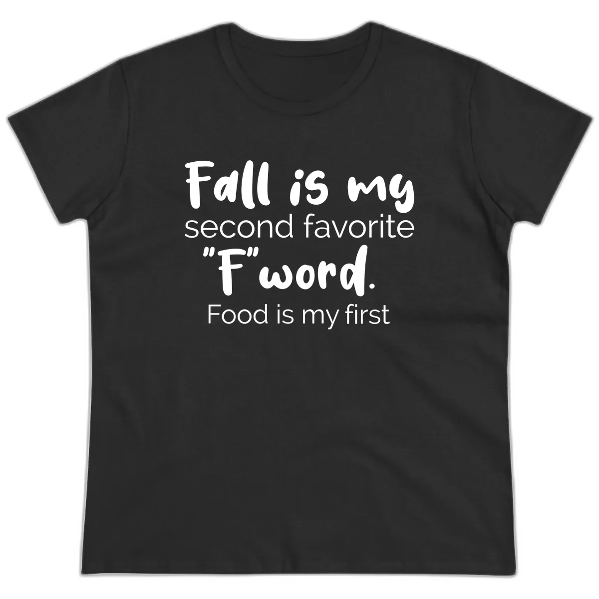 Fall is My Second Favorite F Word Ladies Tee in Black
