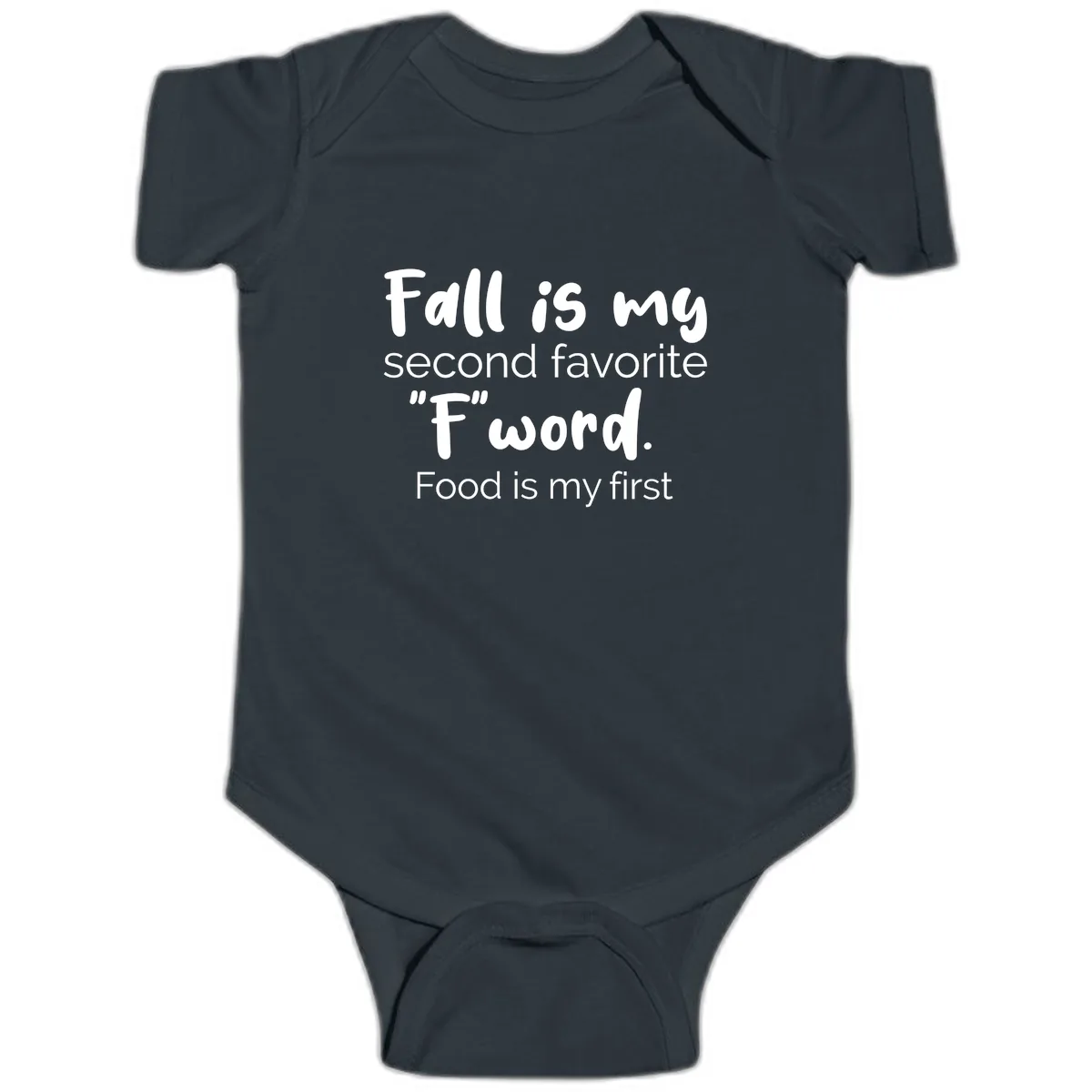 Fall is My Second Favorite F Word Baby Onesie in Black
