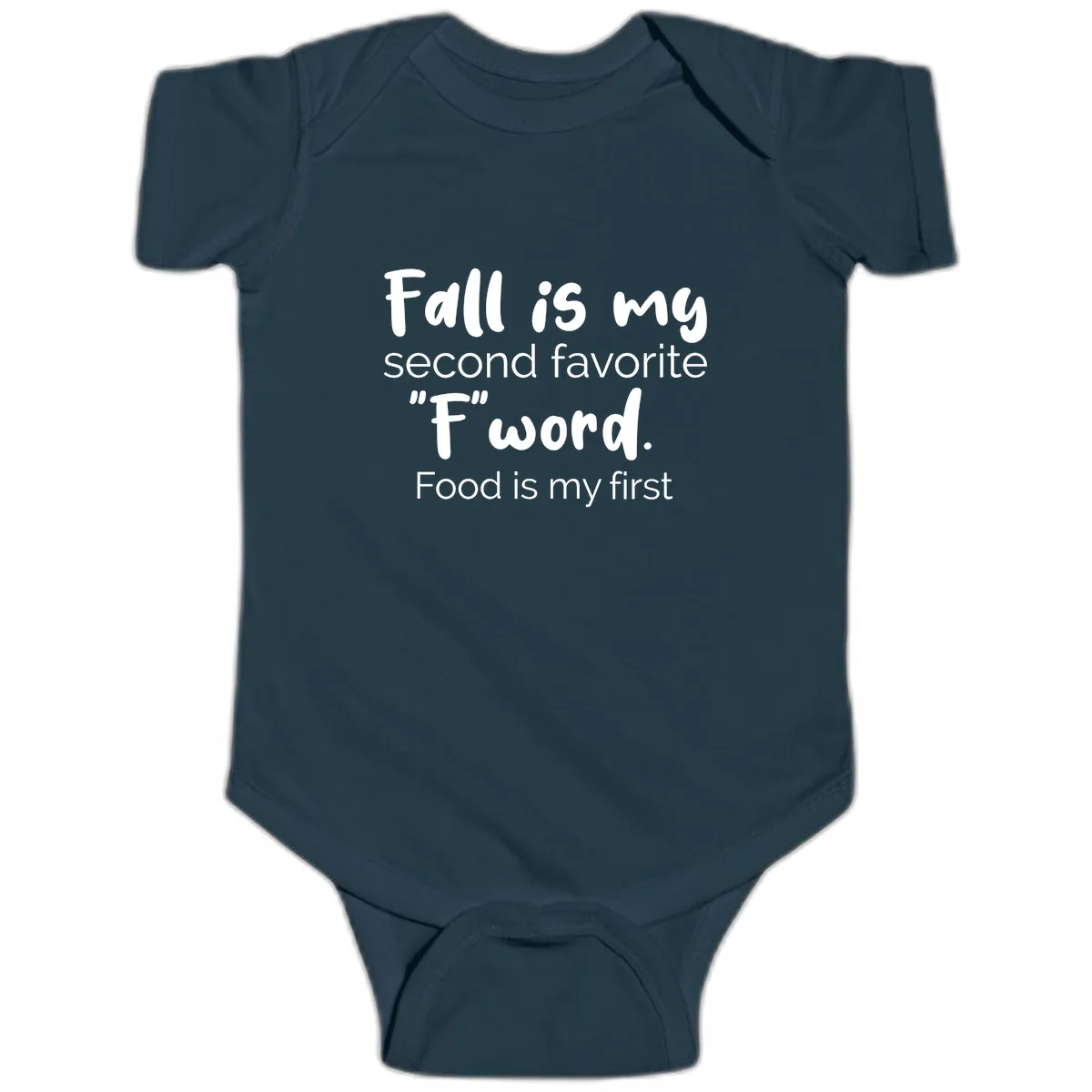 Fall is My Second Favorite F Word Baby Onesie in Navy