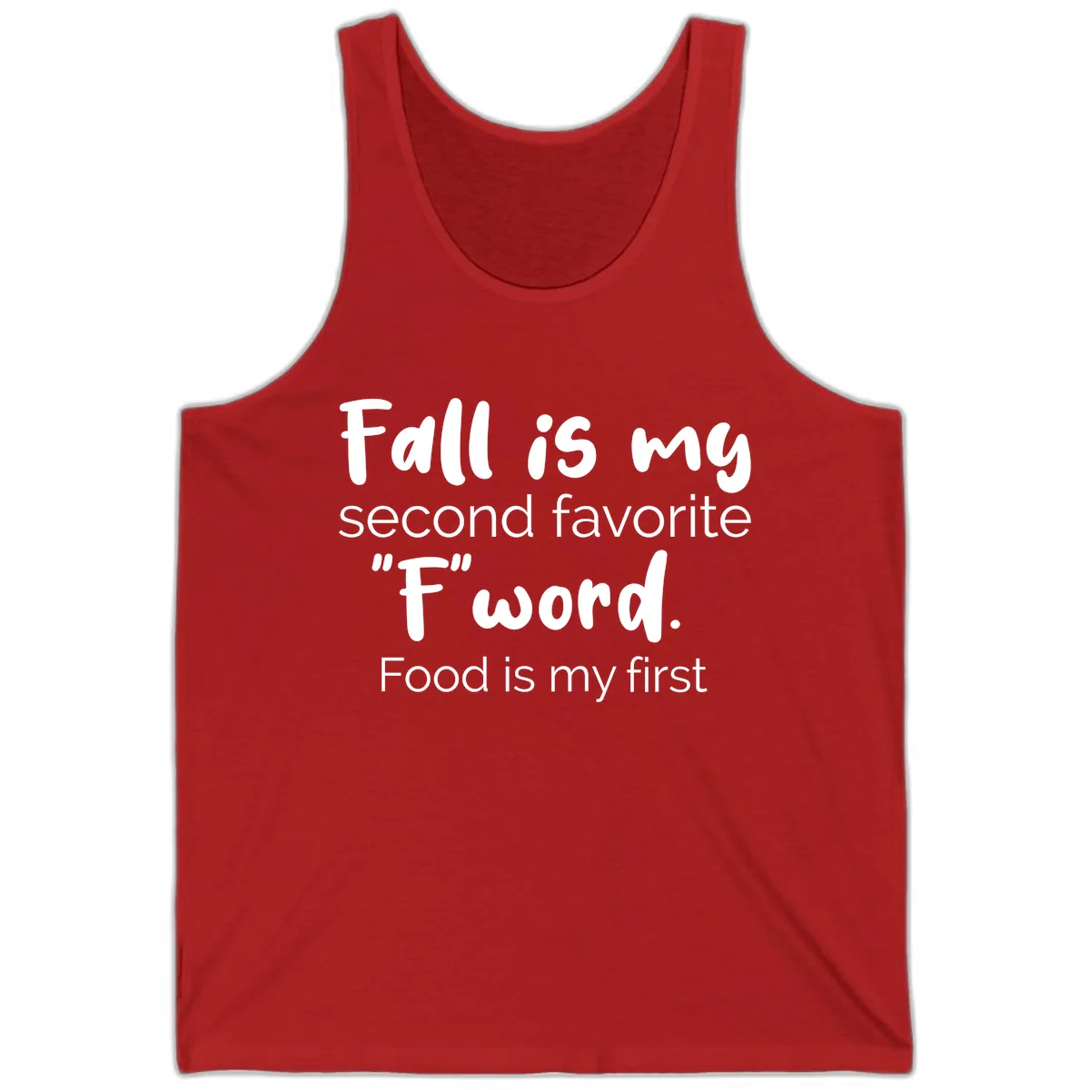 Fall is My Second Favorite F Word Tank in Red