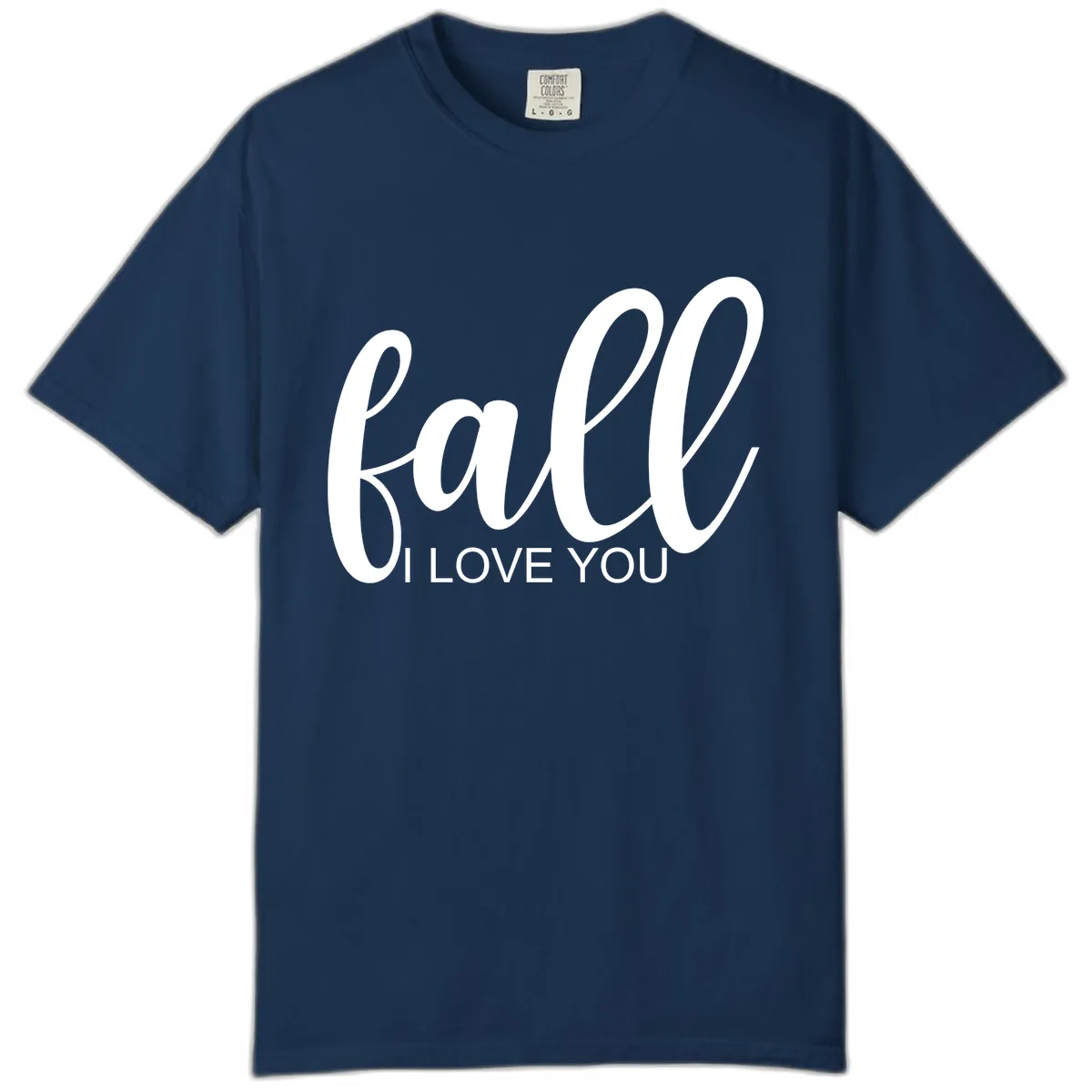 Fall I Love You Script Design Comfort Color in Navy