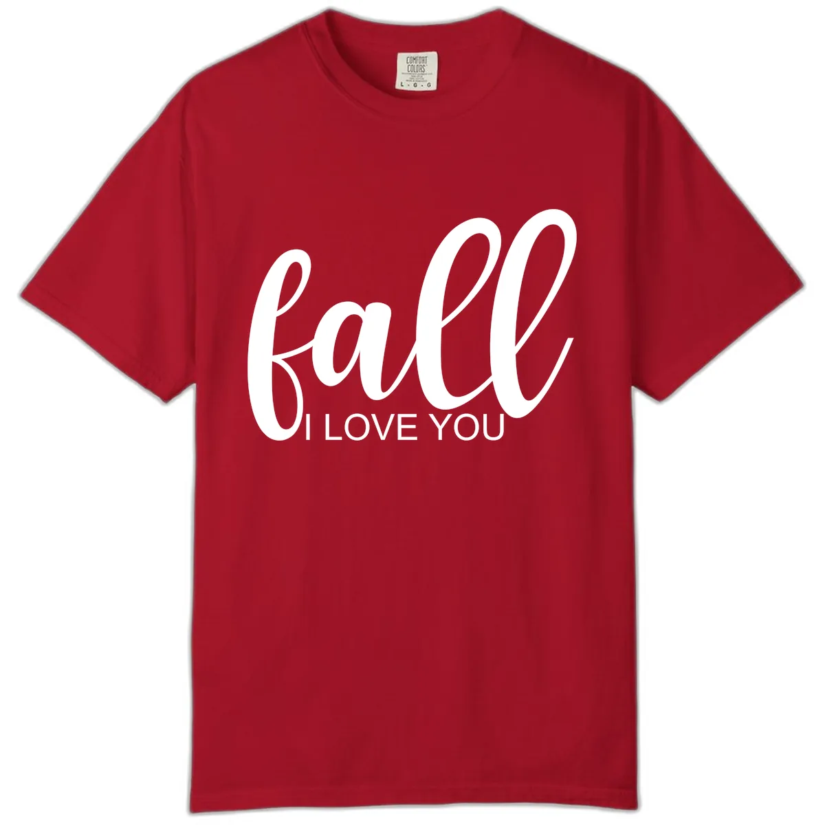 Fall I Love You Script Design Comfort Color in Red