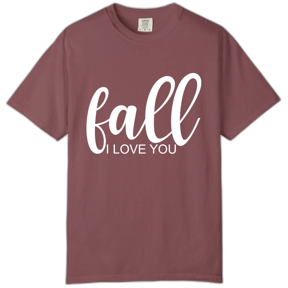 Fall I Love You Script Design Comfort Color in Brick