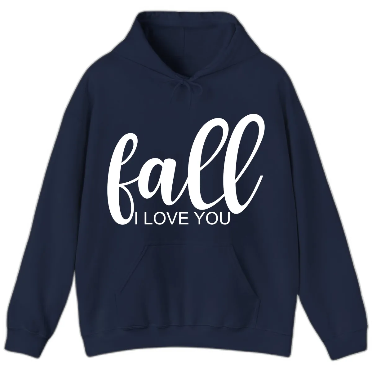 Fall I Love You Script Design Hoodie in Navy