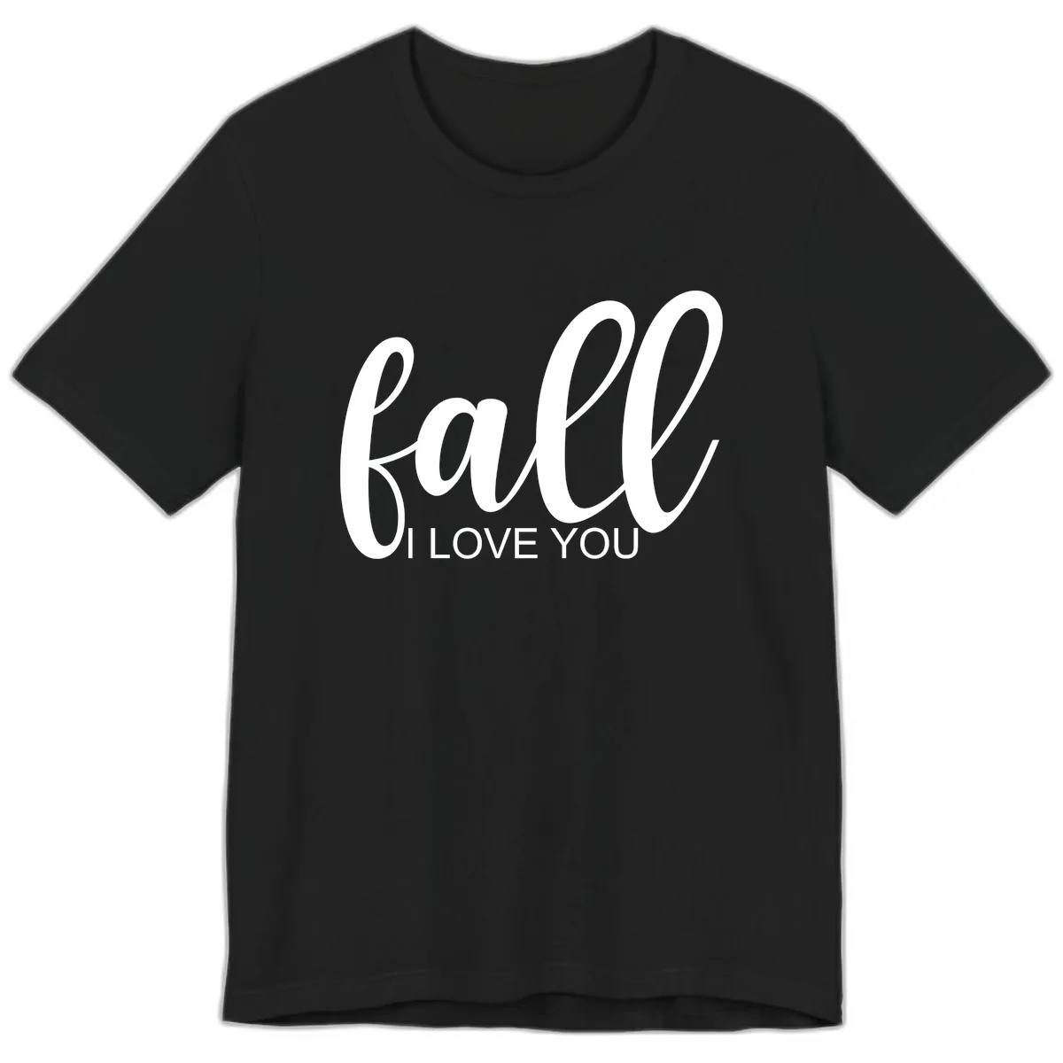 Fall I Love You Script Design Premium T-Shirt in Black