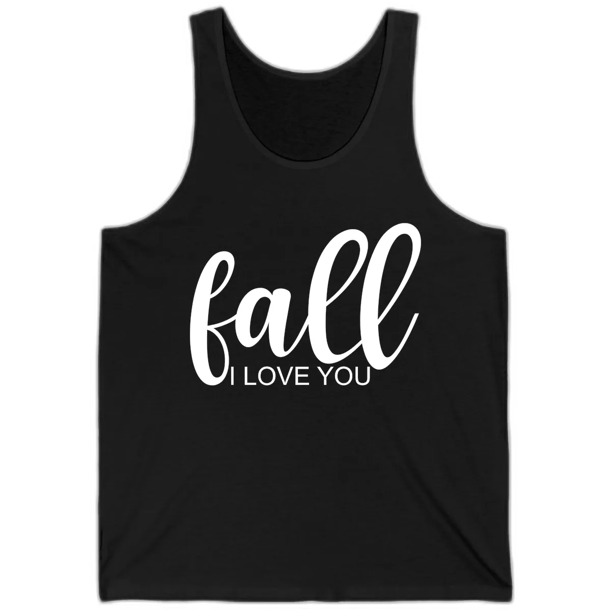Fall I Love You Script Design Tank in Black