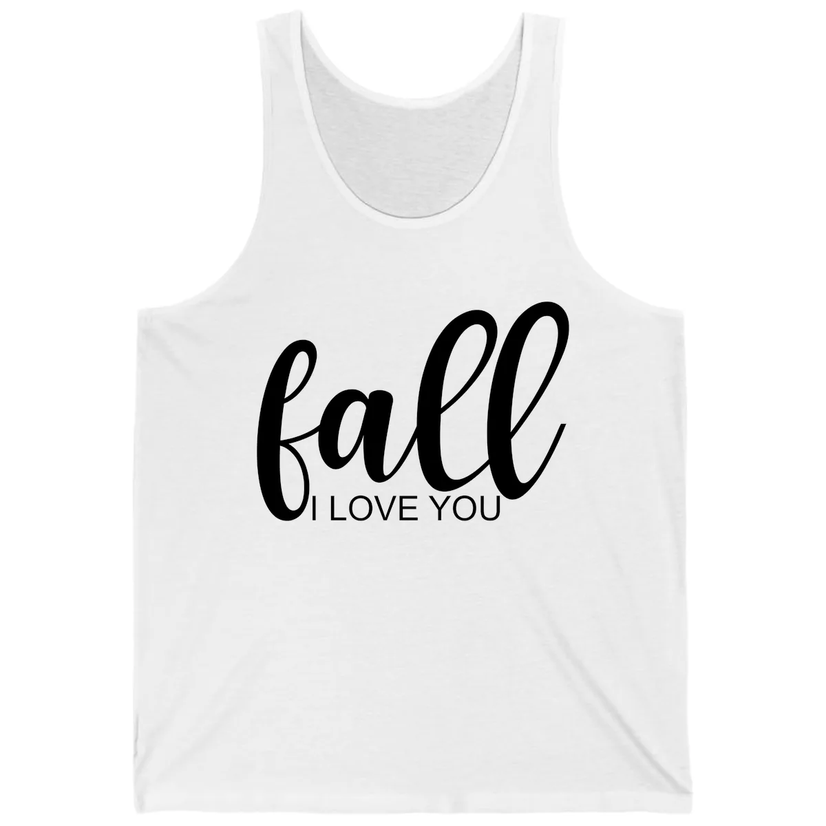 Fall I Love You Script Design Tank in White