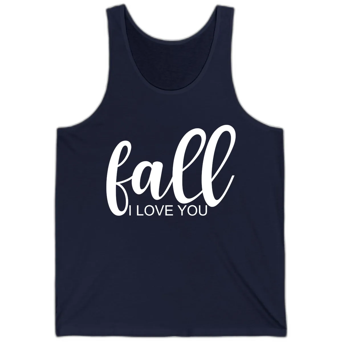 Fall I Love You Script Design Tank in Navy